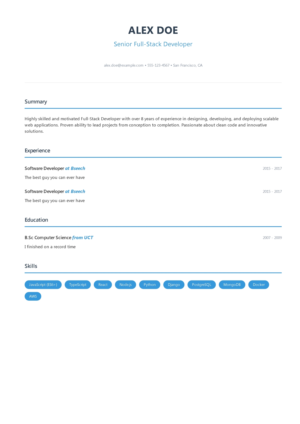 Modern Resume Template